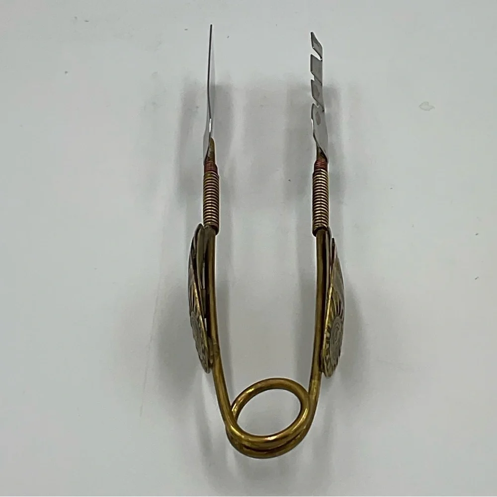 Vintage Copper & Stainless Steel Serving Tongs